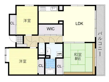 サンライズコート緑地公園A棟(3LDK/1階)の間取り写真