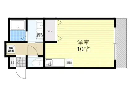 ミラクルセブン江坂(ワンルーム/6階)の間取り写真