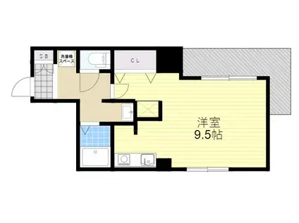 ミラクルセブン江坂(ワンルーム/5階)の間取り写真