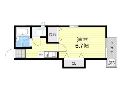 ハイツ大林(1K/2階)の間取り写真