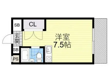 エスポワールミヤビ(ワンルーム/4階)の間取り写真