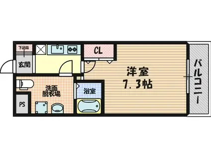 アスリート江坂2番館(1K/10階)の間取り写真