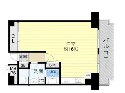 サンマンション江坂(ワンルーム/6階)の間取り写真