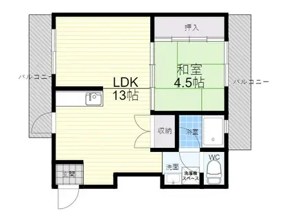 ハイツ丸栄(2DK/5階)の間取り写真