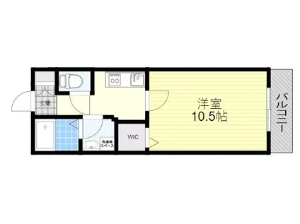 TMK江坂(1K/9階)の間取り写真