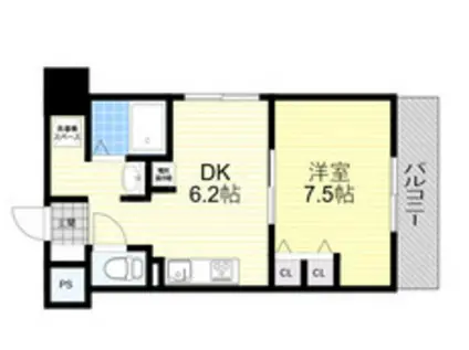第18関根マンション(1DK/7階)の間取り写真