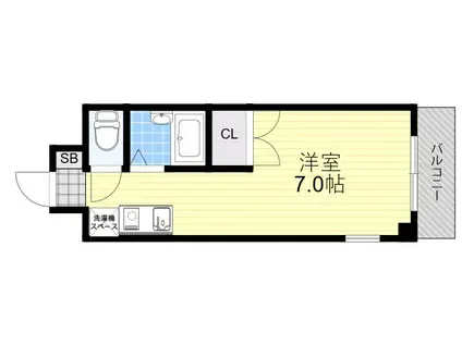 プレリュード江坂(ワンルーム/3階)の間取り写真