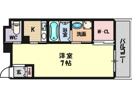 ル・ソレイユ千里山(1K/1階)の間取り写真