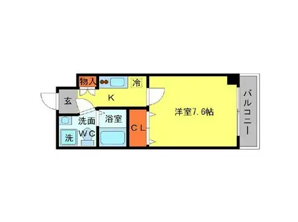 SERENITE江坂四番館(1K/3階)の間取り写真