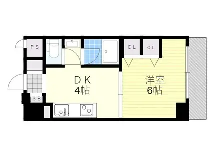 第13関根マンション(1DK/9階)の間取り写真