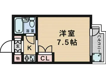 メイト緑地公園(1K/3階)の間取り写真