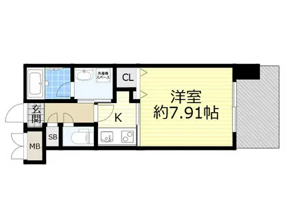 グランシス江坂(1K/7階)の間取り写真