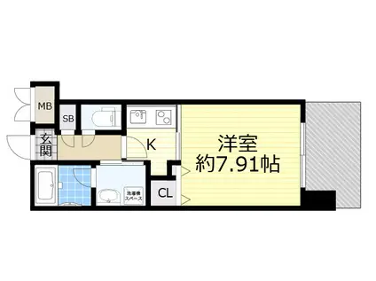 グランシス江坂(1K/9階)の間取り写真