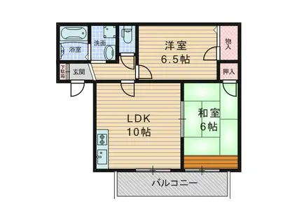 アピオ千里E棟(2LDK/2階)の間取り写真
