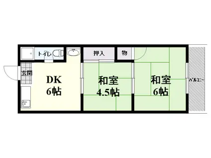 光マンション(2DK/2階)の間取り写真
