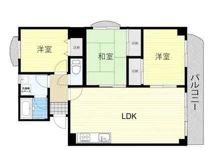 グリーンフィールド千里(3LDK/3階)の間取り写真
