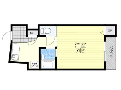 ローズヒル茨木(1K/3階)の間取り写真