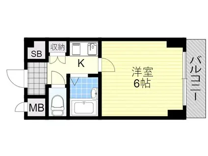 ラ・レジダンス・ド・江坂(1K/5階)の間取り写真