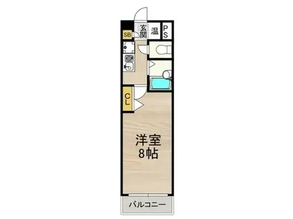 北大阪急行電鉄 緑地公園駅 徒歩13分 5階建 築29年(1K/2階)の間取り写真