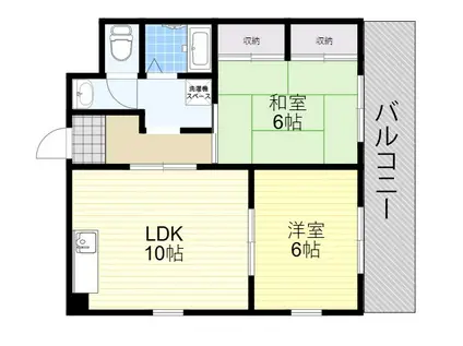 シャルム88(2LDK/4階)の間取り写真