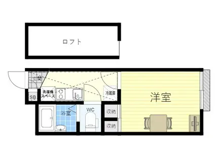 パレス千里B(1K/2階)の間取り写真