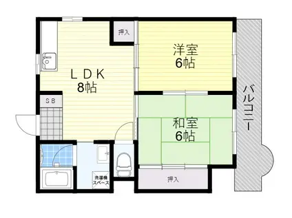 MI PIACE吹田Ⅰ(2LDK/1階)の間取り写真