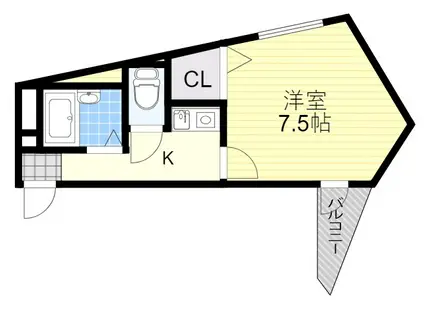 IBKハウスⅡ(1K/4階)の間取り写真