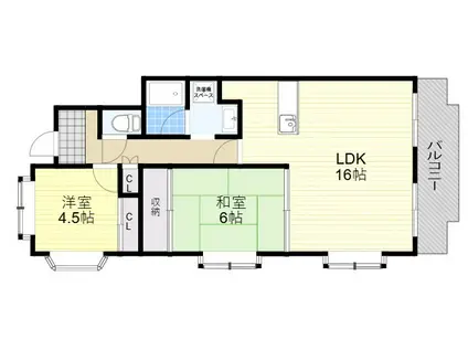 T・メゾンシャルマントⅡ(2LDK/4階)の間取り写真