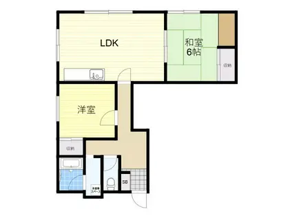 アゼリアコート(2LDK/1階)の間取り写真