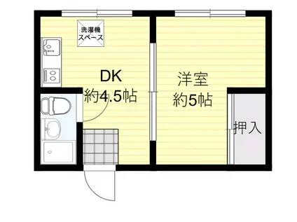 共栄ビル(1DK/3階)の間取り写真
