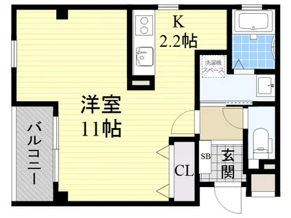 スプレンダー(ワンルーム/1階)の間取り写真