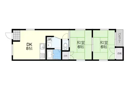 アートプラザ利倉西(2DK/3階)の間取り写真