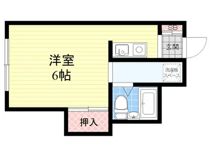 美吉野ハイツ(ワンルーム/3階)の間取り写真