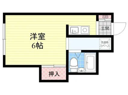 美吉野ハイツ(ワンルーム/2階)の間取り写真