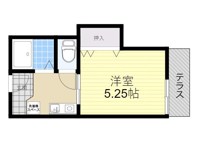 ハイツ812(1K/2階)の間取り写真
