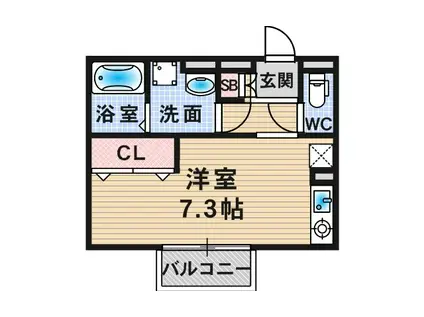 メゾンボヌール(ワンルーム/2階)の間取り写真