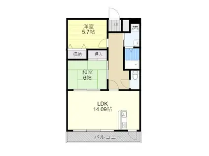 コンフォート・緑地(2LDK/3階)の間取り写真