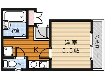 マイウェイ刀根山(1K/3階)の間取り写真