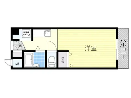 メルベーユ(1K/1階)の間取り写真