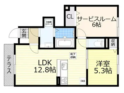 ハピネス桜(1SLDK/1階)の間取り写真