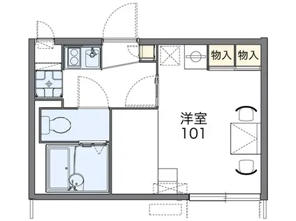 レオパレスシェーネ(1K/2階)の間取り写真