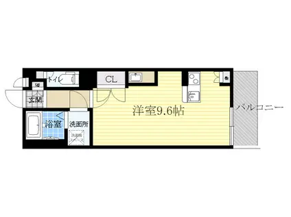 リバーサイド2(ワンルーム/2階)の間取り写真