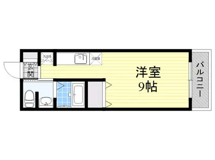 ヴィラ・ジョルナータ(ワンルーム/2階)の間取り写真