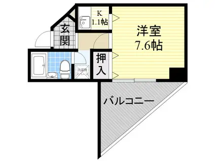 ナヴィール箕面(1K/2階)の間取り写真