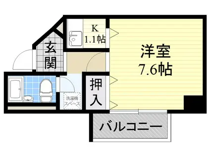 ナヴィール箕面(1K/2階)の間取り写真