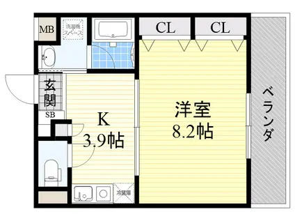 コンフォール刀根山(1K/3階)の間取り写真