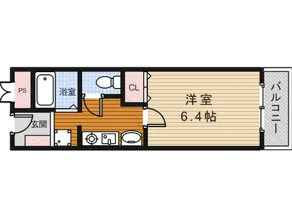 ラヴィータ箕面(1K/1階)の間取り写真