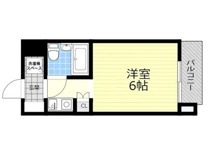 カルムウエスト(ワンルーム/3階)の間取り写真