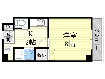 プレステージK(1K/3階)の間取り写真