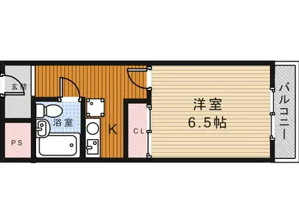 桃源荘(1K/3階)の間取り写真